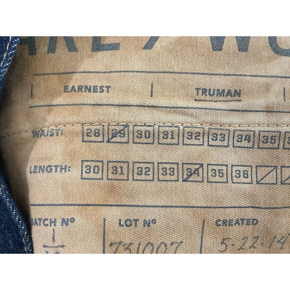 Noble Truman Selvedge Jeans Men’s 29x34 Blue Denim Button Fly Made in USA - Picture 9 of 14